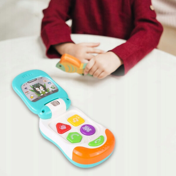 Jucarie telefon Smart cu clapeta, pentru bebelusi, multicolor, melodii si lumini, 18 luni