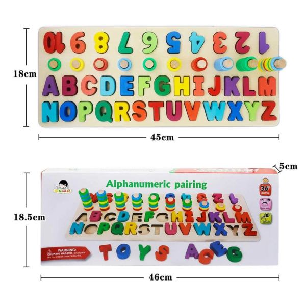 Set Puzzle Montessori, sa invatam Alfabetul si Cifrele 4 in 1
