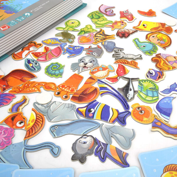Carte magnetica puzzle pentru copii - Figurine Marine