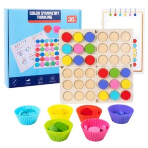 Joc de logica, indemanare si asociere Montessori cu jetoane colorate