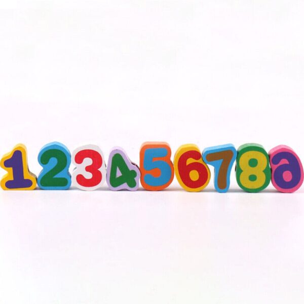 Set cifre colorate de insiruit din lemn, Montessori, multicolor, 87 de piese
