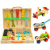 Trusa cu unelte din lemn, Montessori, pentru copii