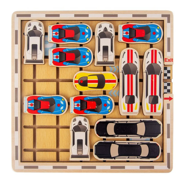 Joc de logica Labirintul masinilor, Montessori, din lemn